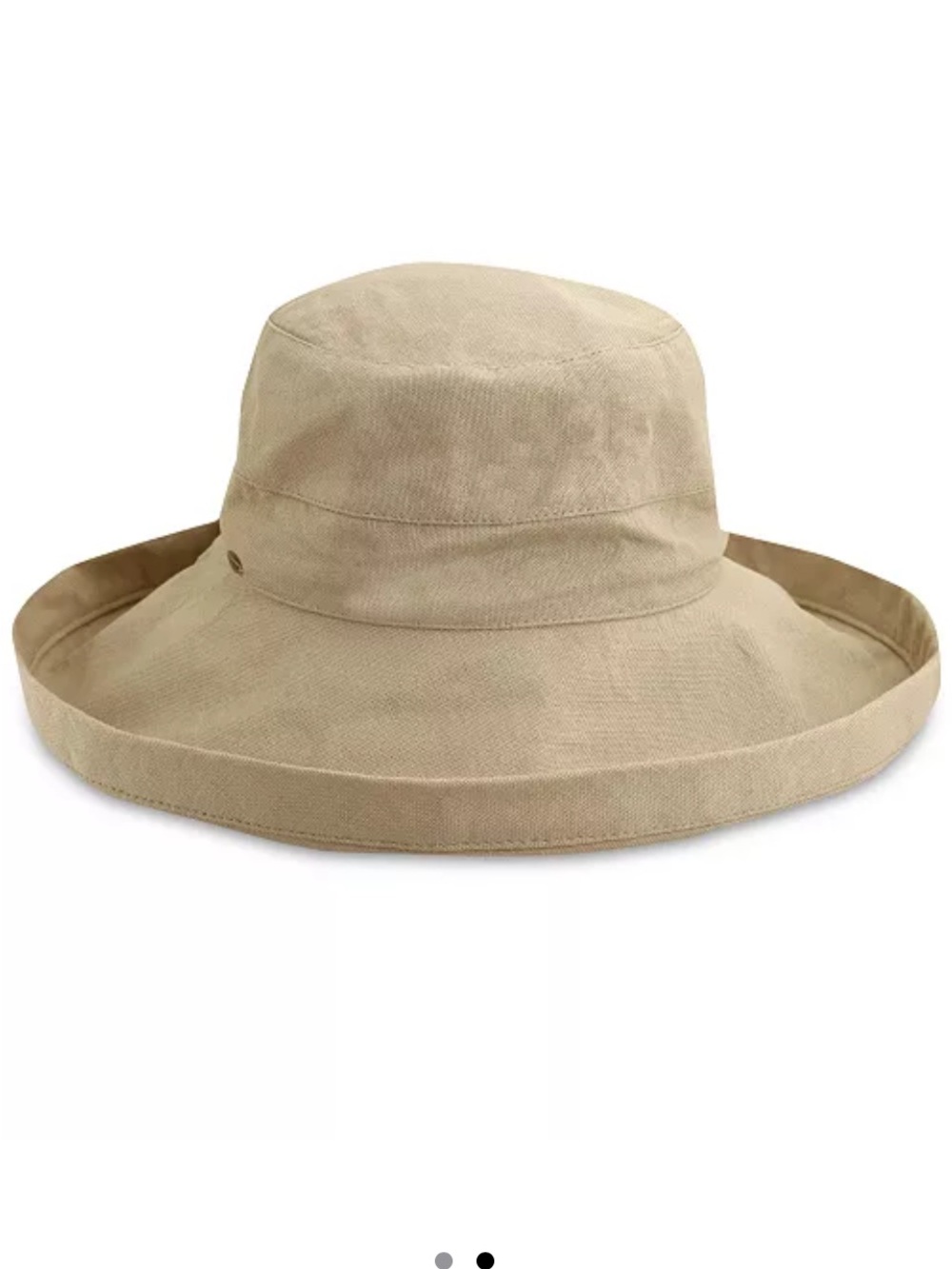 Scala Women's Wide Brim Cotton Sun Hat Beige UPF 50 + Packable Hat w Drawstring - Picture 2 of 12